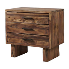 Solid Acacia 3-Drawer Nightstand with Live Edge Drawer Fronts