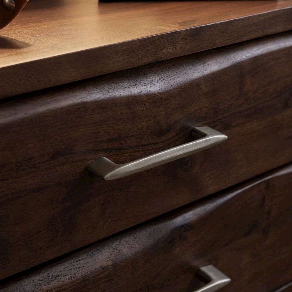 Solid Acacia Wood Nightstand with Live Edge Drawers with Storage