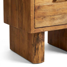 Solid Acacia Vertical Filing Cabinet with Live Edge Drawers, 3 Drawers