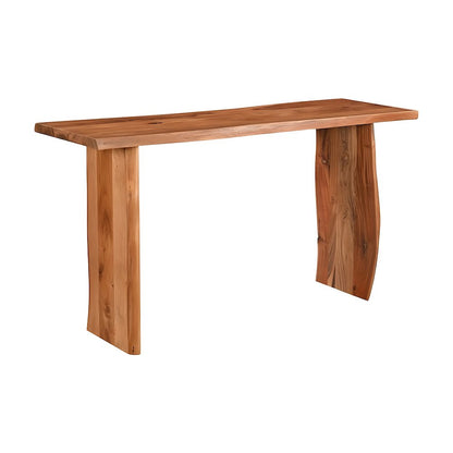 Solid Acacia Wood Narrow Console Table with Live Edge for Entryway