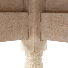 Solid Mango Wood Coffee Table with Carved Sides and Turned Legs for Living Room