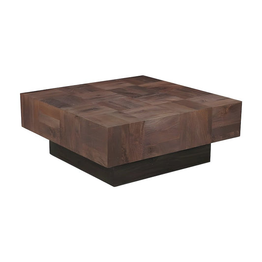Solid Mango Wood Square Coffee Table for Living Room and Home Office
