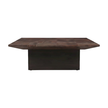 Solid Mango Wood Square Coffee Table for Living Room and Home Office