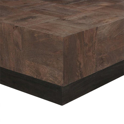 Solid Mango Wood Square Coffee Table for Living Room and Home Office