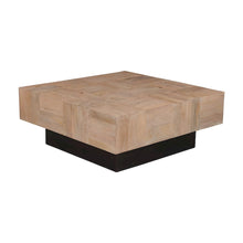 Solid Mango Wood Square Coffee Table with Clean Modern Lines for Living Room