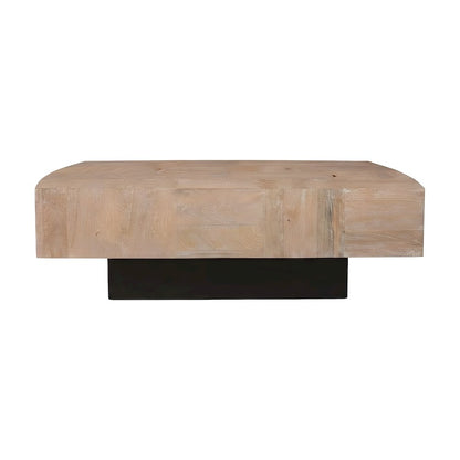 Solid Mango Wood Square Coffee Table with Clean Modern Lines for Living Room
