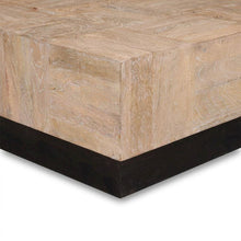 Solid Mango Wood Square Coffee Table with Clean Modern Lines for Living Room