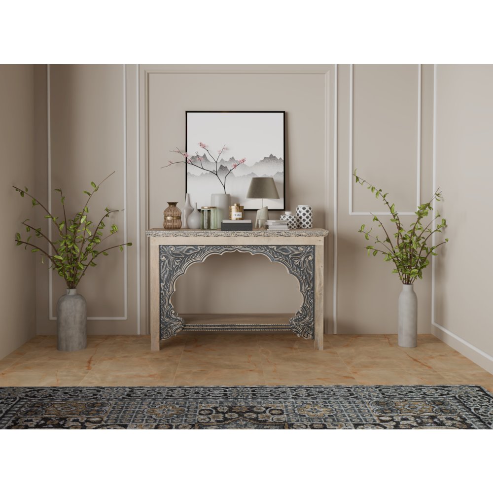 Grayson Carved Solid Wood Console Table