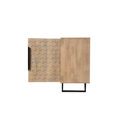 Lennox 4-door Geometric Pattern Solid Wood Sideboard