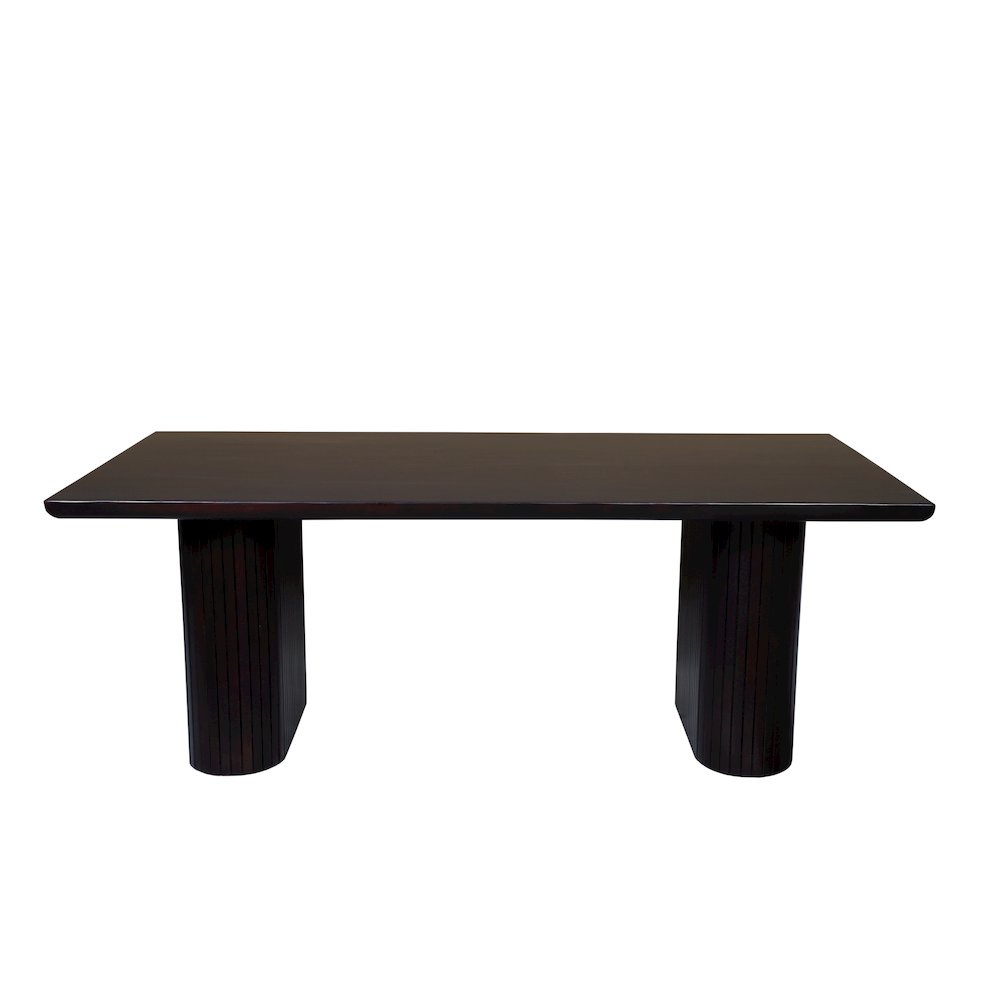 Rectangular Solid Wood Dining Table, Dark Brown