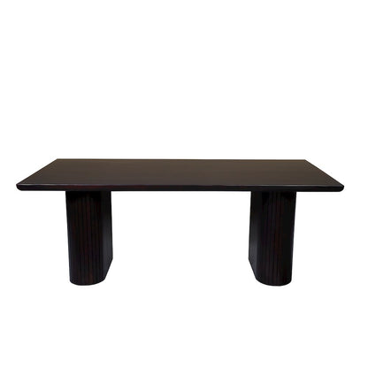 Rectangular Solid Wood Dining Table, Dark Brown