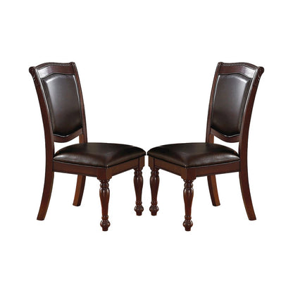 PU Upholstered Dining Chair, Dark Brown(Set of 2)