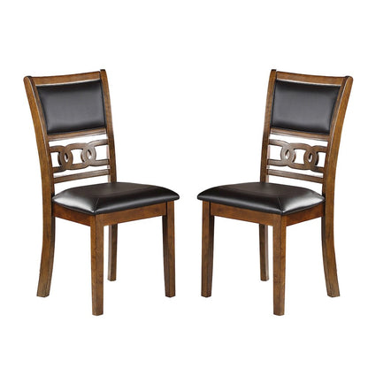 Set of 2 Upholstered Dining Chair in Walnut Finish
