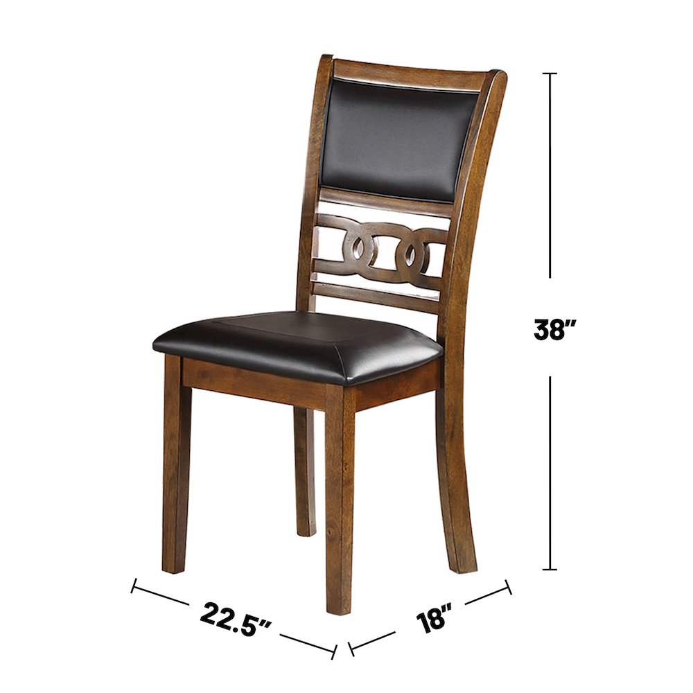 Set of 2 Upholstered Dining Chair in Walnut Finish
