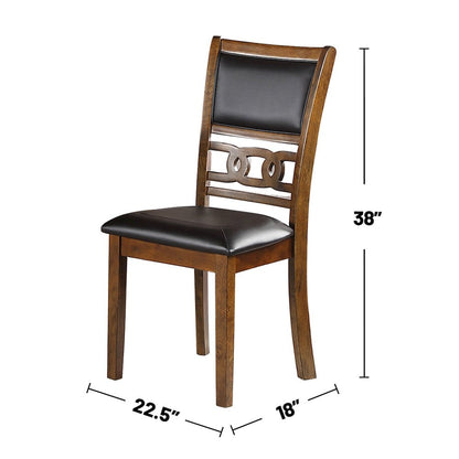 Set of 2 Upholstered Dining Chair in Walnut Finish