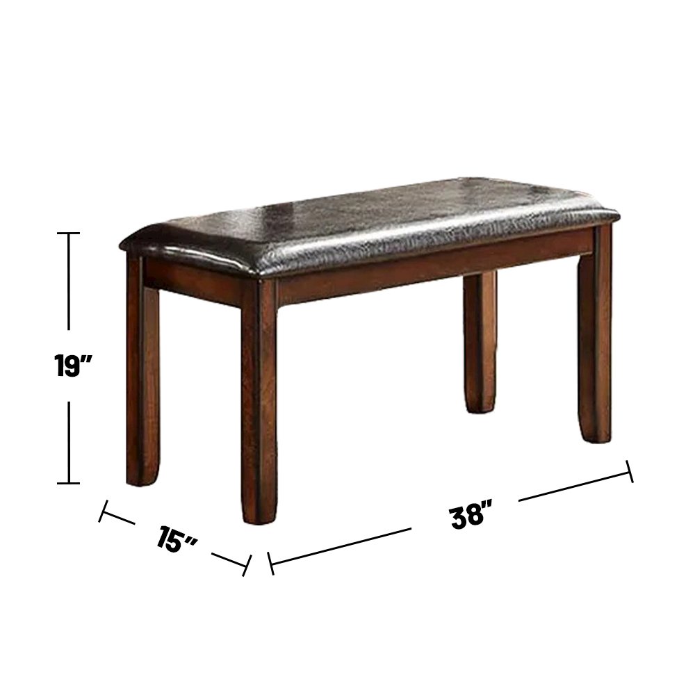6-Piece Rectangular, Cherry Finish, MDF Top, Dining Set, Seats 6