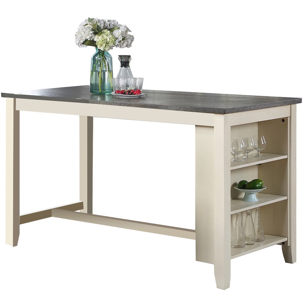 Rectangle Counter Height Dining Table in Grey and White