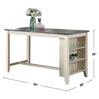 Rectangle Counter Height Dining Table in Grey and White