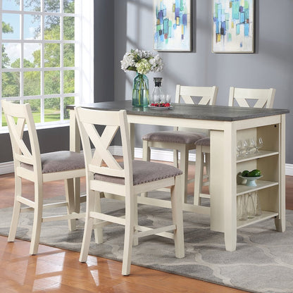Rectangle Counter Height Dining Table in Grey and White
