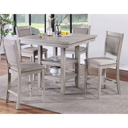 5 Piece Square Dining Set in Rustic Grey