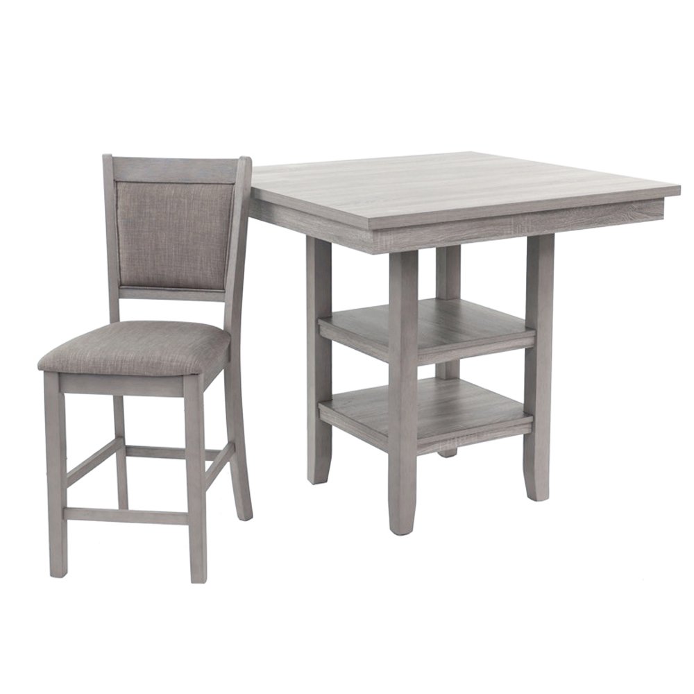 5 Piece Square Dining Set in Rustic Grey