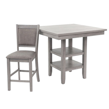 5 Piece Square Dining Set in Rustic Grey
