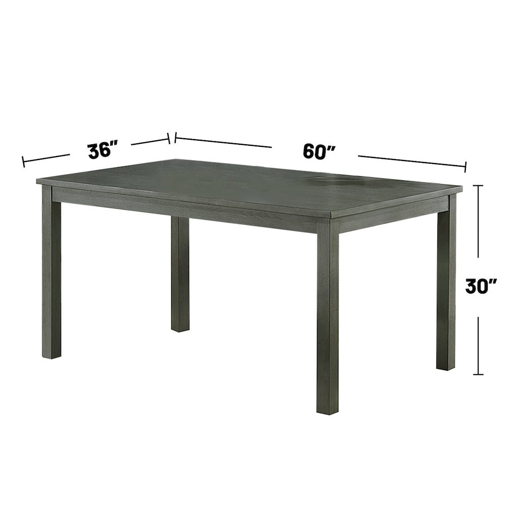 6 Piece Fabric and Wood Dining Set with Bench in Grey