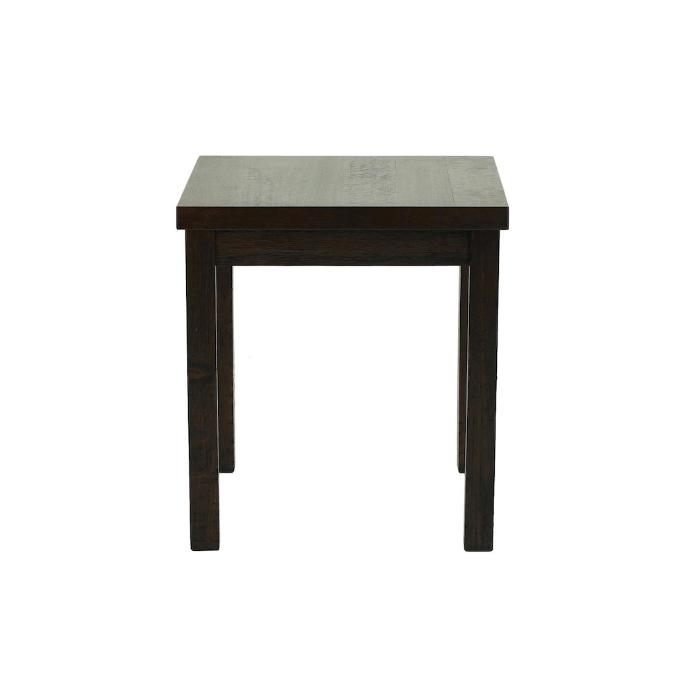 Pine Wood 3 Piece Coffee Table Set in Dark Brown