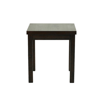 Pine Wood 3 Piece Coffee Table Set in Dark Brown