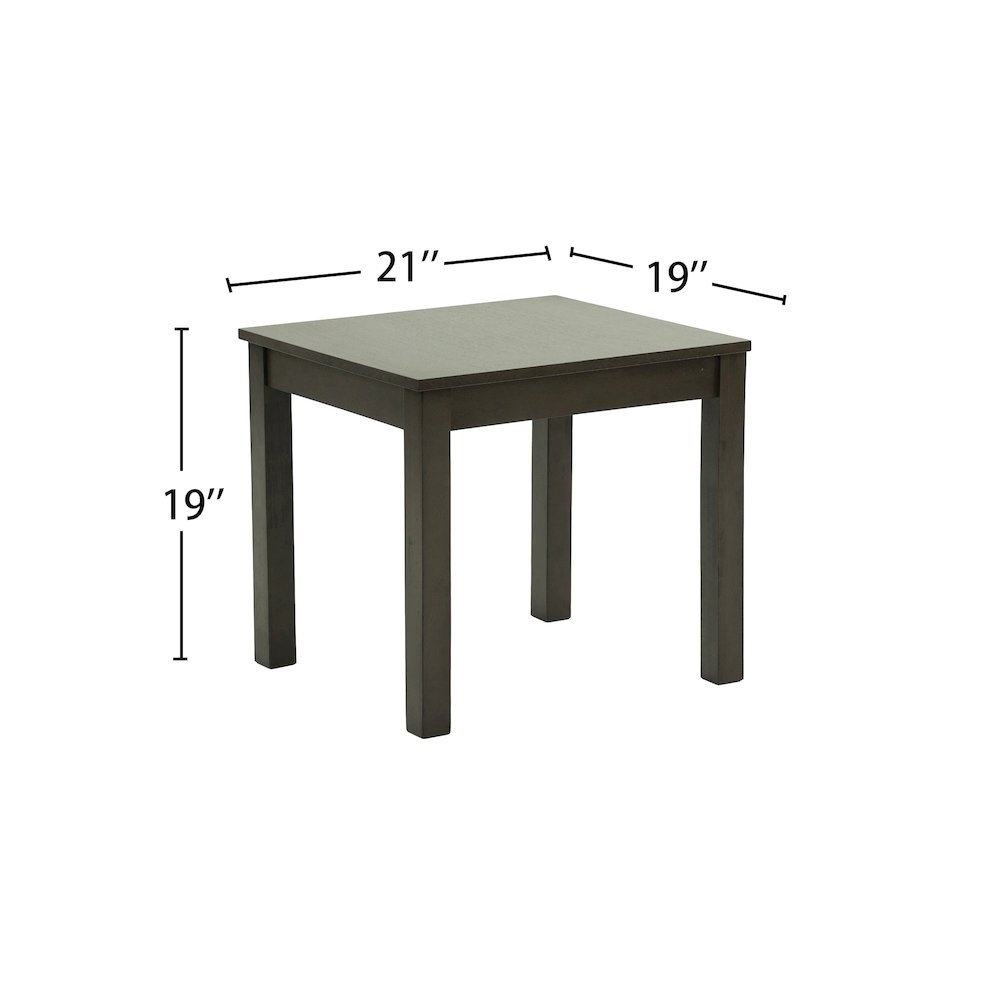 Pine Wood 3 Piece Coffee Table Set in Dark Grey