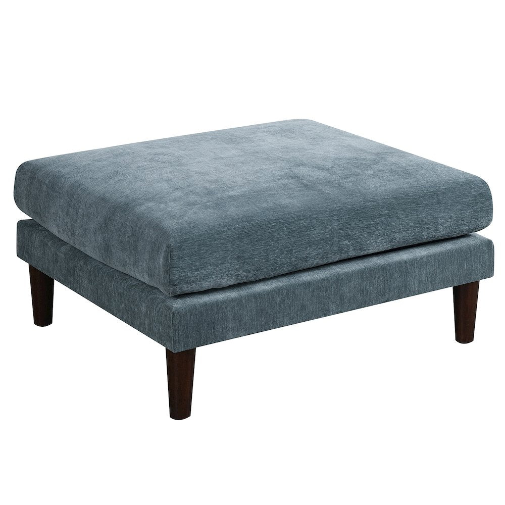 Rectangle Ottoman with Tapered Legs in Mineral