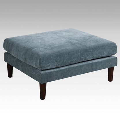 Rectangle Ottoman with Tapered Legs in Mineral
