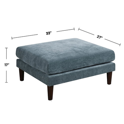 Rectangle Ottoman with Tapered Legs in Mineral