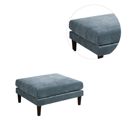 Rectangle Ottoman with Tapered Legs in Mineral