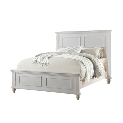 White Cal King Size Wood Bed