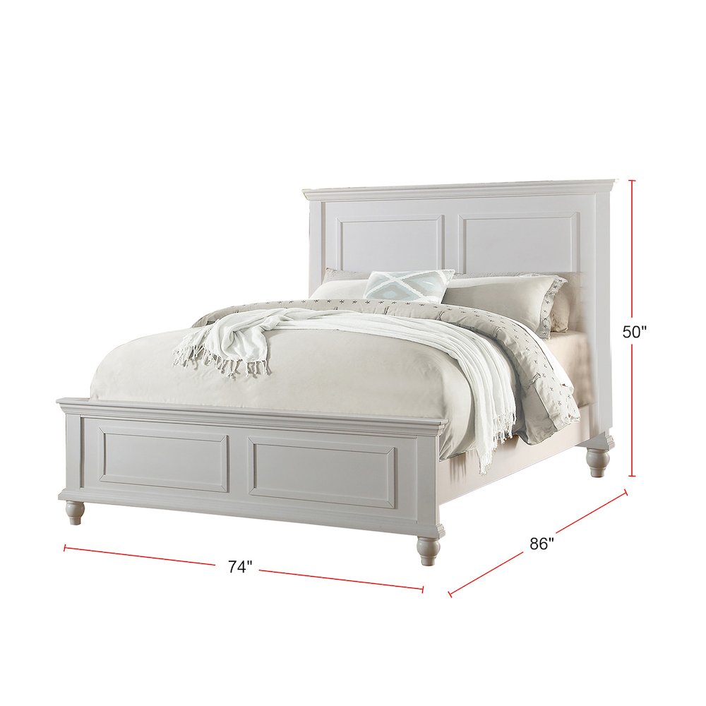 White Cal King Size Wood Bed