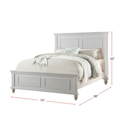 White Cal King Size Wood Bed