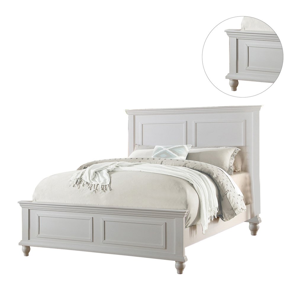 White Eastern King Size Wood Bed