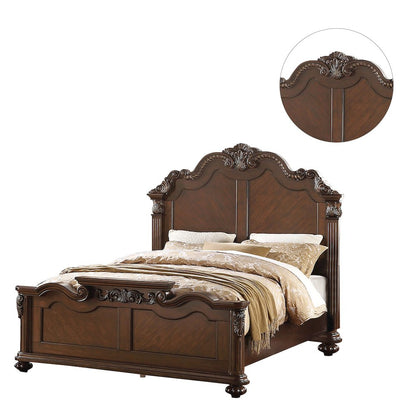 King Size Wooden Bed in Dark Cherry Finish