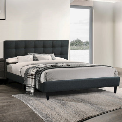Charcoal Fabric Upholstered Bed, Cal. King Size