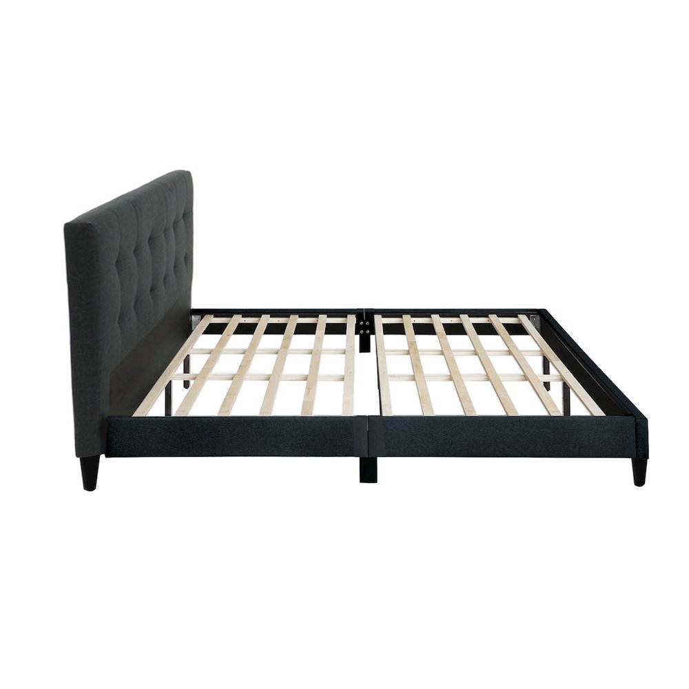 Charcoal Fabric Upholstered Bed, Cal. King Size