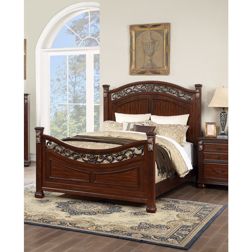 Wooden Queen Bed In Walnut