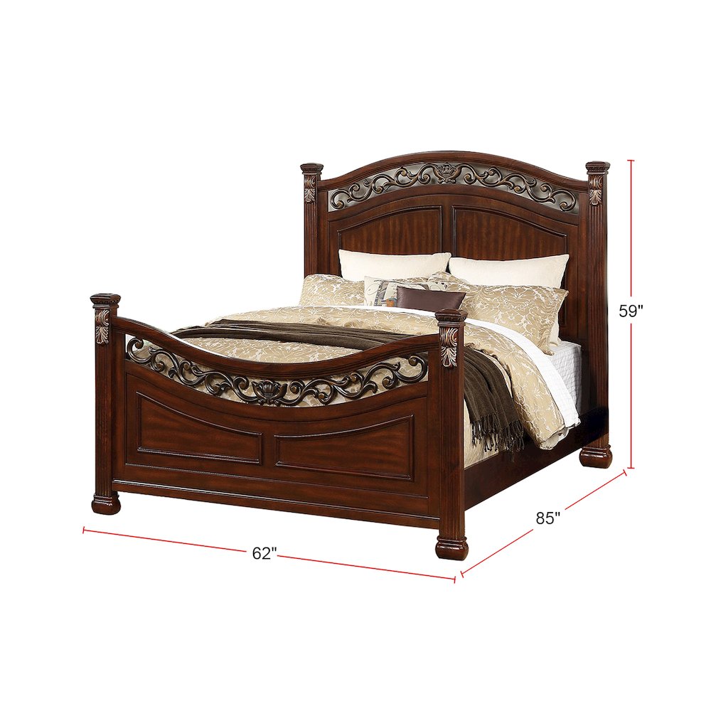 Wooden Queen Bed In Walnut