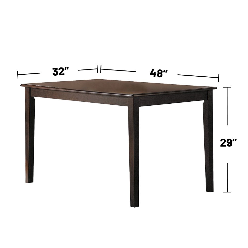 Rectangular Wooden Dining Table in Espresso Finish