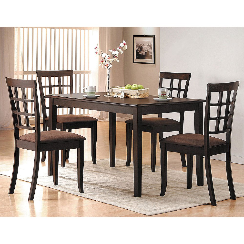 Rectangular Wooden Dining Table in Espresso Finish