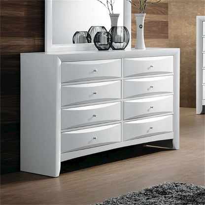 Wood Dresser with 8 Drawers In White