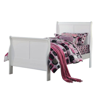 Wooden Twin Sleigh Bed in White