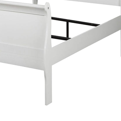 Wooden Twin Sleigh Bed in White