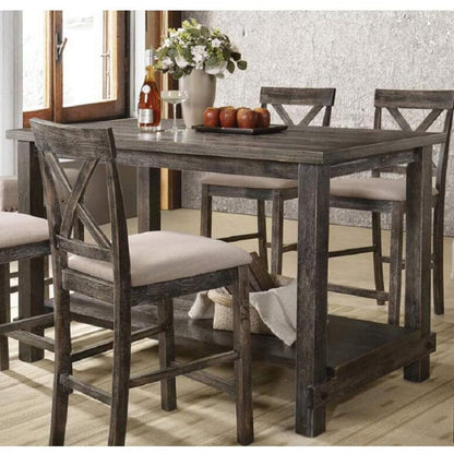 Rectangle Counter Height Table in Weathered Gray
