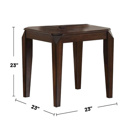 Square Wood End Table in Walnut Finish